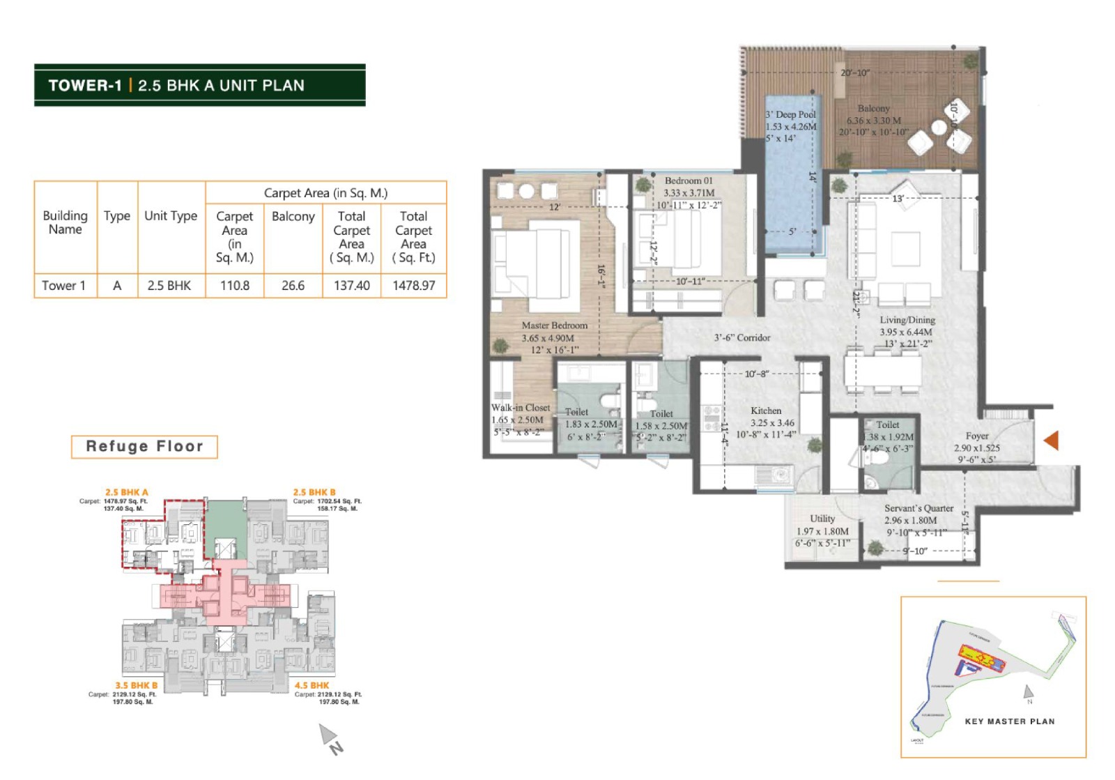 bramha Sun Valley  3 BHK Plan