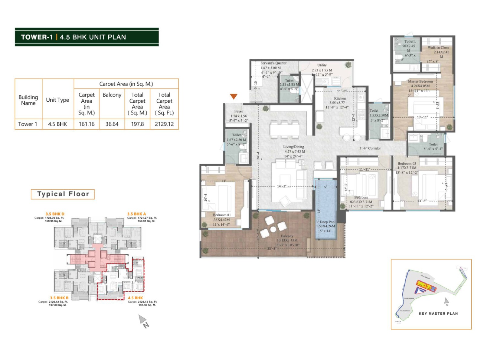 bramha Sun Valley 3 BHK Plan